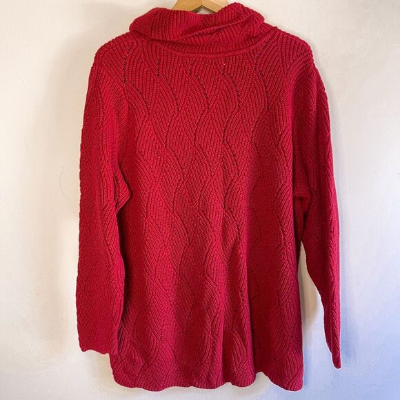 Coldwater Creek Red Turtleneck Knit Sweater Size 2X - Picture 5 of 7